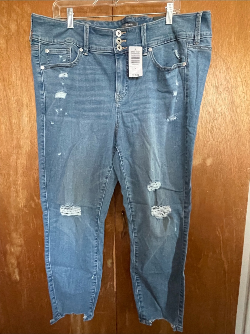 torrid Distressed Medium Blue High-Rise Jeans